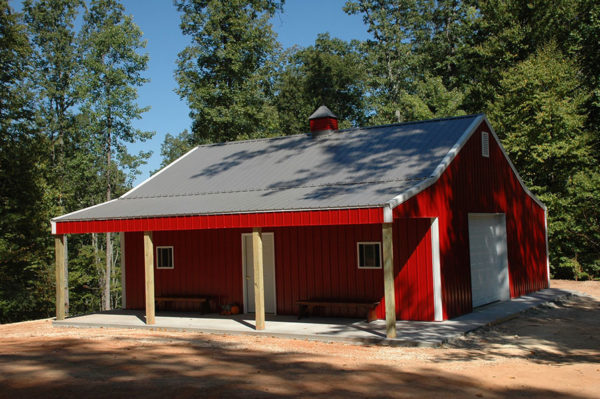 American pole barn workshop in Nellysford, VA built by DIY Pole Barns.