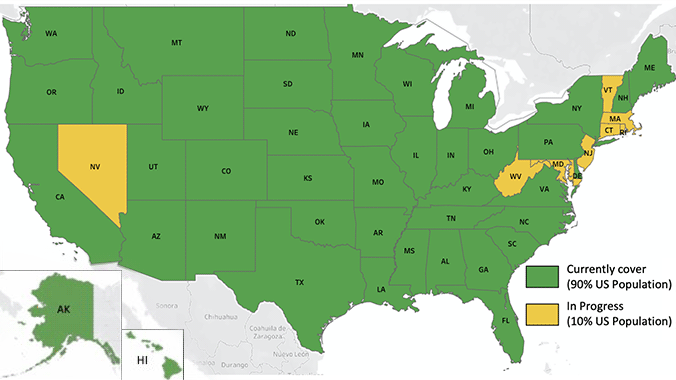 Acorn Coverage Map