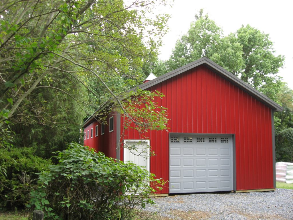 A newly built pole barn from DIY Pole Barns.