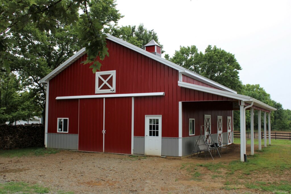 A barn kit built by the affordable pole barn builders at DIY Pole Barns
