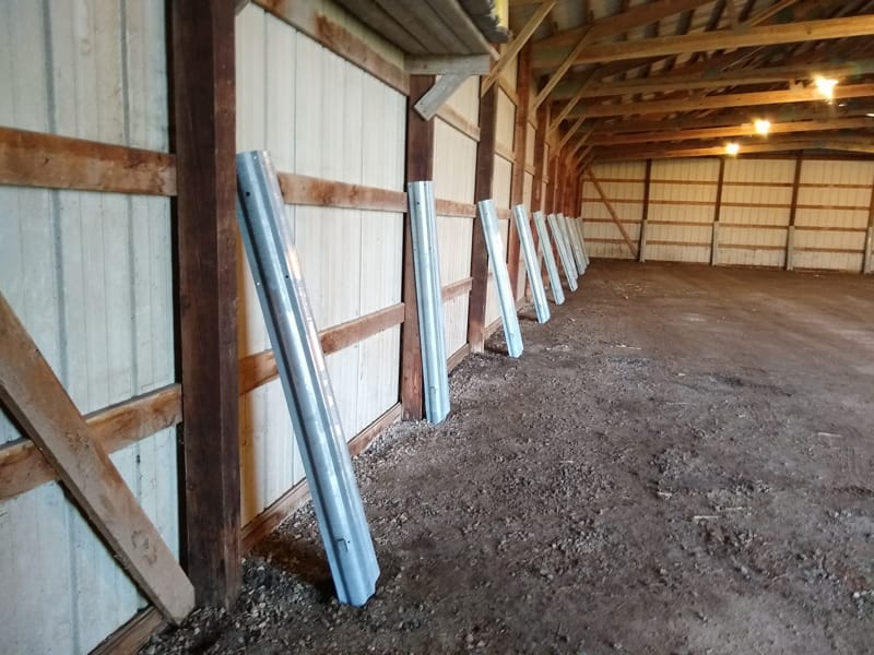Anthem Build Column Repair prepped in position for a DIY Pole Barn