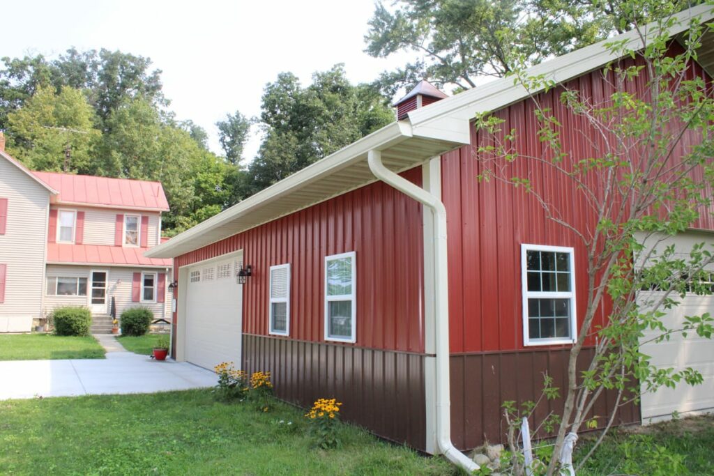 A DIY Pole Barn with beautiful windows around each side